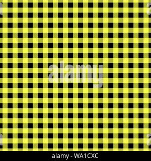 Gingham seamless yellow and black pattern. Texture from squares for plaid, tablecloths, clothes, shirts, dresses, paper, bedding, blankets, quilts and Stock Vector