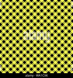 Gingham seamless yellow and black pattern. Texture from squares for plaid, tablecloths, clothes, shirts, dresses, paper, bedding, blankets, quilts and Stock Vector