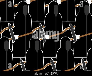 Grim Reaper pattern seamless. Death background. vector texture Stock Vector