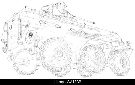 Military machine. EPS10 format. Vector created of 3d Stock Vector