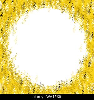 circular musical vector frame made up of random treble clefs Stock Vector