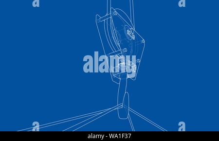 Cargo container. Wire-frame style Stock Vector