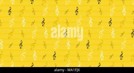 seamless musical vector background made up of repeating treble clefs Stock Vector