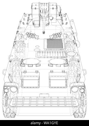 Blueprint Military vehicle. EPS10 format. Vector created of 3d Stock Vector