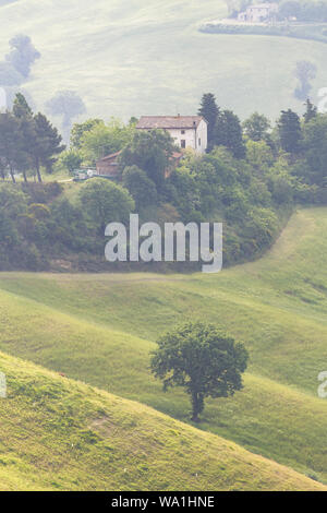 The rolling landscape of Le Marche in Italy. Stock Photo