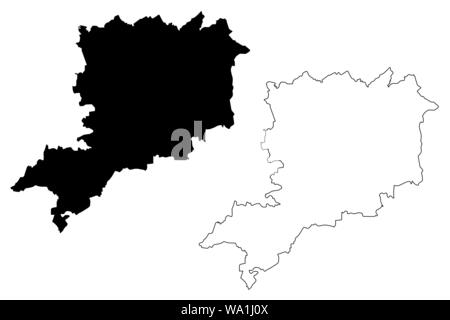 Vas County (Hungary, Hungarian counties) map vector illustration, scribble sketch Vas map Stock Vector