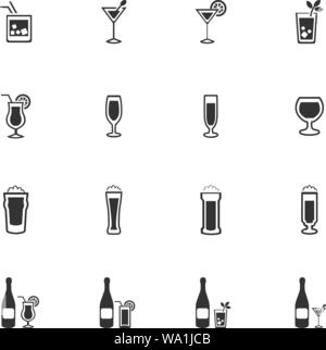 tableware and bottles for alcoholic beverages Stock Vector