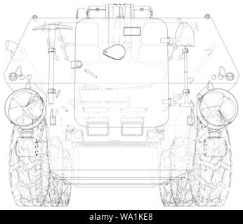 Military vehicle. EPS10 format. Vector created of 3d Stock Vector