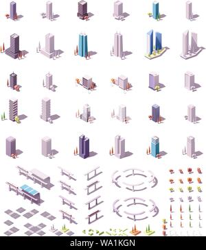 Vector isometric buildings set Stock Vector Image & Art - Alamy