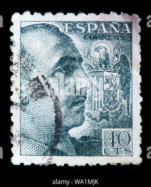 Francisco Franco Bahamonde (1892-1975), Spanish general, politician, Head of State, dictator, Caudillo, postage stamp, Spain, 1939 Stock Photo
