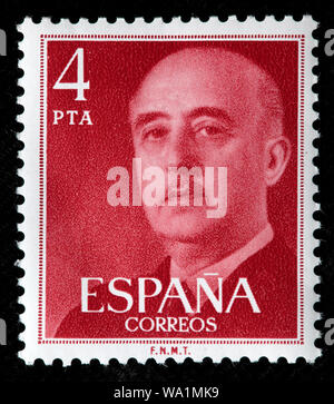 Francisco Franco Bahamonde (1892-1975), Spanish general, politician, Head of State, dictator, Caudillo, postage stamp, Spain, 1955 Stock Photo