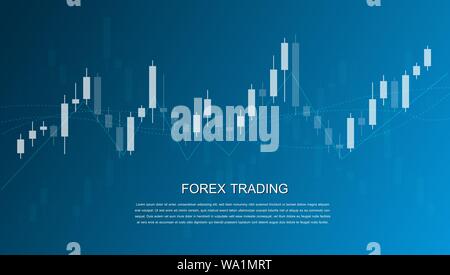 Forex trading graphic design concept. Candlestick chart in financial market vector illustration Stock Vector