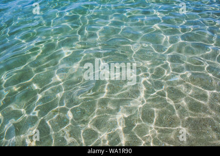 Water surface as picture background, sunbeams reflection on the Atlantic Ocean Stock Photo