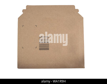Top view letter or brown envelope isolated on white background, Object with clipping path. Stock Photo