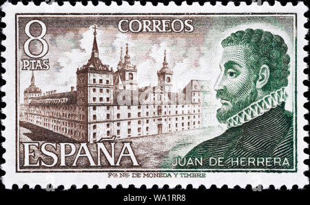 Juan de Herrera (1530-1597), Spanish architect, mathematician, geometrician, postage stamp, Spain, 1973 Stock Photo