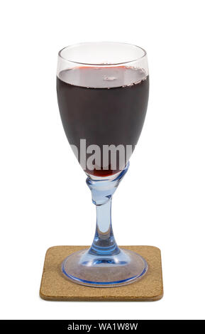 Red wine in a glass isolated on white background, with clipping path. Stock Photo