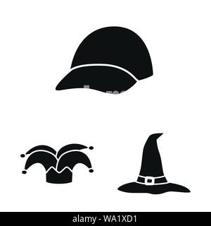 Vector illustration of beanie  and beret symbol. Collection of beanie  and napper stock vector illustration. Stock Vector