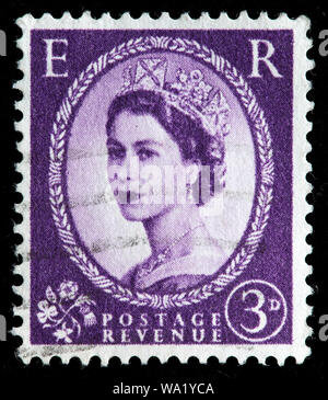 Queen Elizabeth II, Wilding series, Scotland, postage stamp, UK, 1966 ...