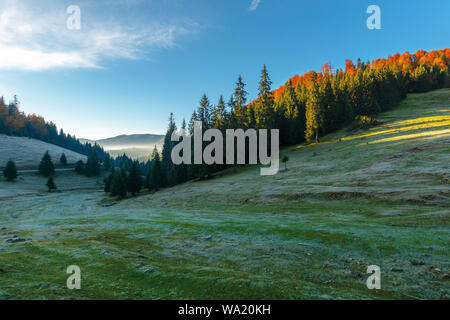 Colorful hazy sunny autumn landscape Lower Silesia Stock Photo - Alamy