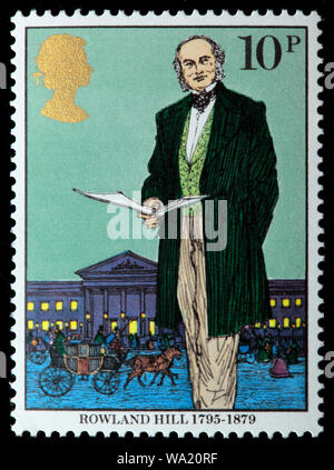 Sir Rowland Hill (1795-1879), English teacher, inventor, social reformer, postage stamp, UK, 1979 Stock Photo