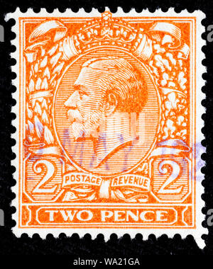 King George V (1865-1936), postage stamp, UK, 1912 Stock Photo