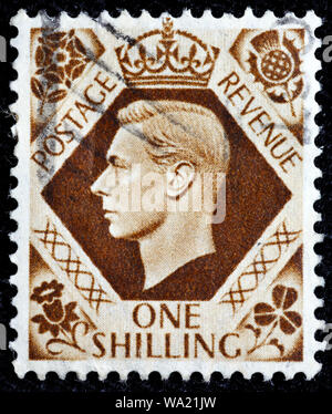 King George VI (1895-1952), postage stamp, UK, 1939 Stock Photo