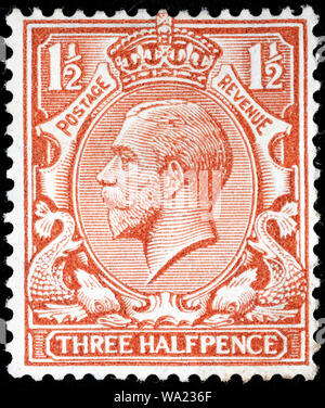 King George V (1865-1936), postage stamp, UK, 1912 Stock Photo