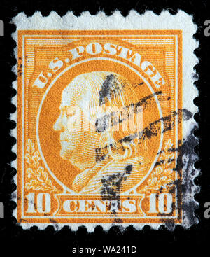 Benjamin Franklin (1706-1790), postage stamp, USA, 1912 Stock Photo