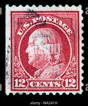 Benjamin Franklin (1706-1790), postage stamp, USA, 1914 Stock Photo