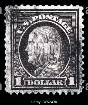 Benjamin Franklin (1706-1790), postage stamp, USA, 1916 Stock Photo