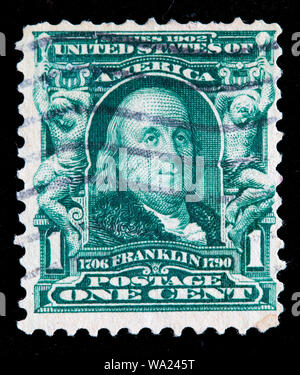 Benjamin Franklin 1706 1790 postage stamp USA 1906 Stock