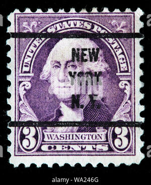George Washington (1732-1799), first President of USA, portrait by Gilbert Stuart, postage stamp, USA, 1932