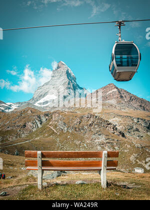 sunny matterhorn in zermatt mountain at sunny day Stock Photo