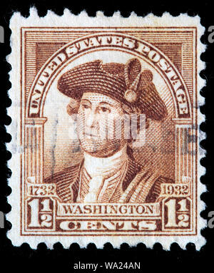 George Washington (1732-1799), first President of USA, portrait by Charles Willson Peale, postage stamp, USA, 1932