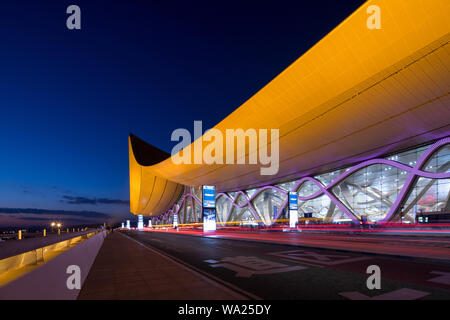 Yunnan kunming long water international airport at night Stock Photo