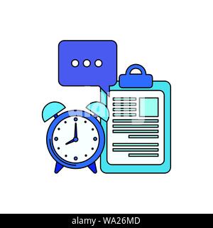 alarm clock with checklist icon Stock Vector