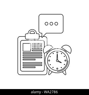 alarm clock with checklist icon Stock Vector