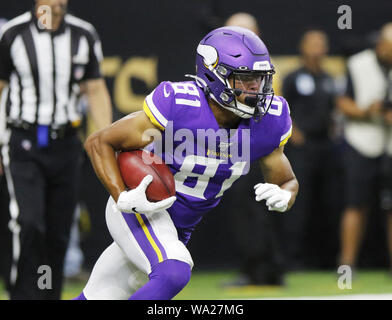 Minnesota Vikings wide receiver Bisi Johnson (81) moves with the snap  during the fourth quarter of an NFL football game against the New York  Giants, Sunday, Oct. 6, 2019, in East Rutherford