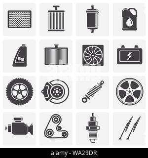 Car parts related icons set on background for graphic and web design. Simple illustration. Internet concept symbol for website button or mobile app Stock Vector