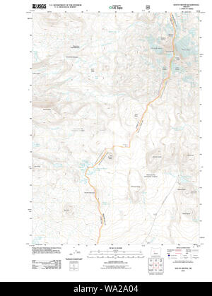 USGS Topo Map Oregon South Sister 20110829 TM Restoration Stock Photo