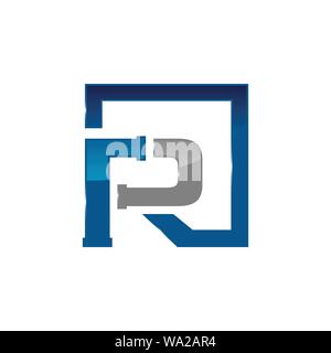 Letter R plumbing company logo vector concept. Simple and stylish logotype Stock Vector