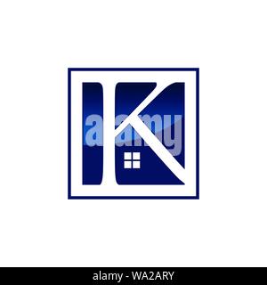 Letter K Abstract realty logo - Vector logo concept illustration. Abstract shape logo. Vector logo template. Design     element. Realty logo design Stock Vector