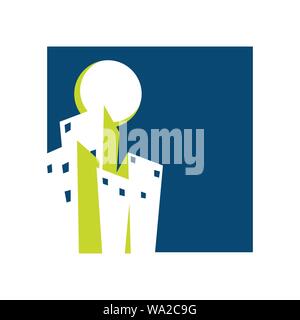 Real Estate Logo with cartoon style. Creative House Logo. Abstract Buildings Logo Stock Vector
