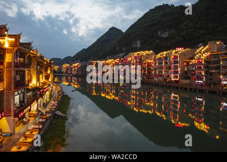 Town of the ancient city of qiandongnan from guizhou, China Stock Photo