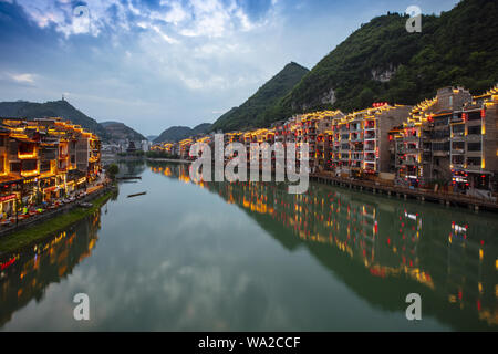 Town of the ancient city of qiandongnan from guizhou, China Stock Photo