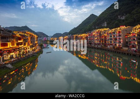 Town of the ancient city of qiandongnan from guizhou, China Stock Photo