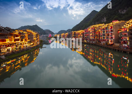 Town of the ancient city of qiandongnan from guizhou, China Stock Photo