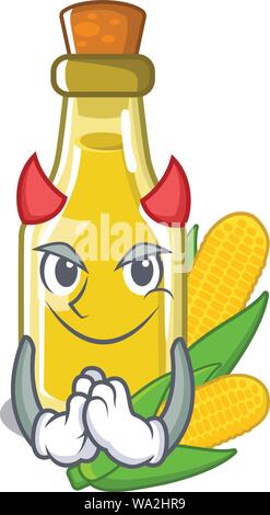 Devil corn oil isolated in the mascot Stock Vector