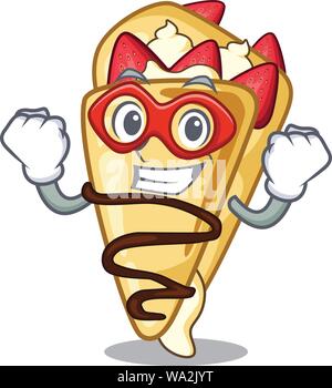 Super hero crepe with in the cartoon shape Stock Vector