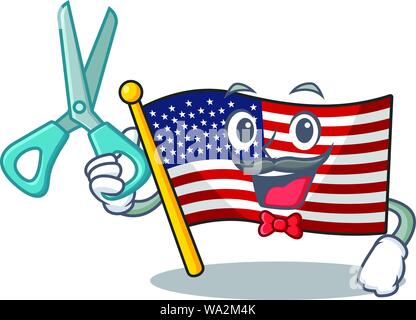 Barber flag america isolated in the cartoon Stock Vector